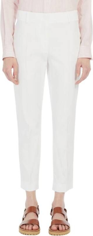 Max Mara Cecco Leren Slim-Fit Broek Wit Dames