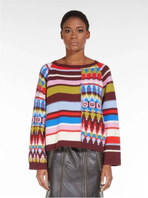 Max Mara Ronde Hals Gebreide Trui Klassieke Collectie Meerkleurig Dames