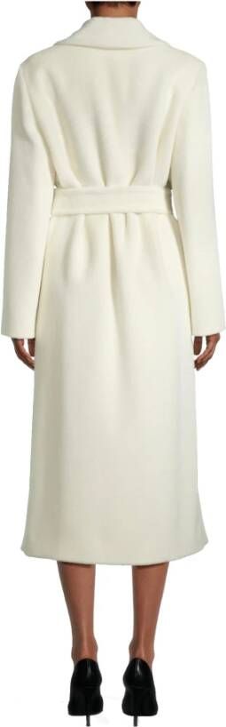 Max Mara Studio Alpaca Wol Jas met Riem Beige Dames