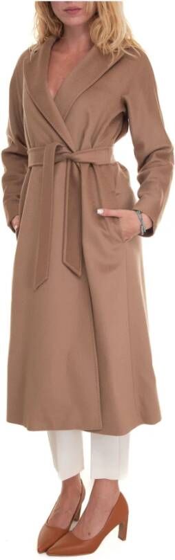 Max Mara Studio Belted Coats Beige Dames