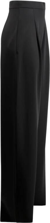 Max Mara Studio Hoge taille wollen broek met plooien Black Dames