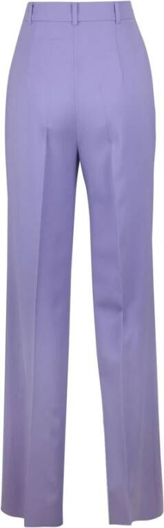 Max Mara Studio Leather Trousers Paars Dames