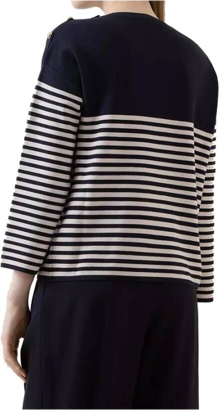Max Mara Studio Otranto Gestreepte Trui Blue Dames