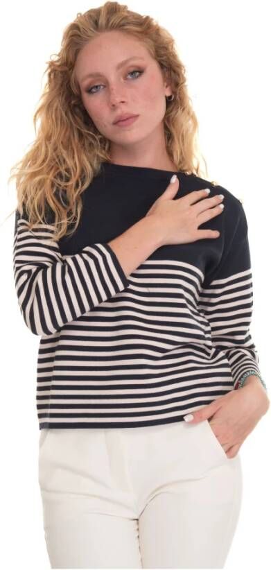 Max Mara Studio Otranto Round-necked pullover Blauw Dames