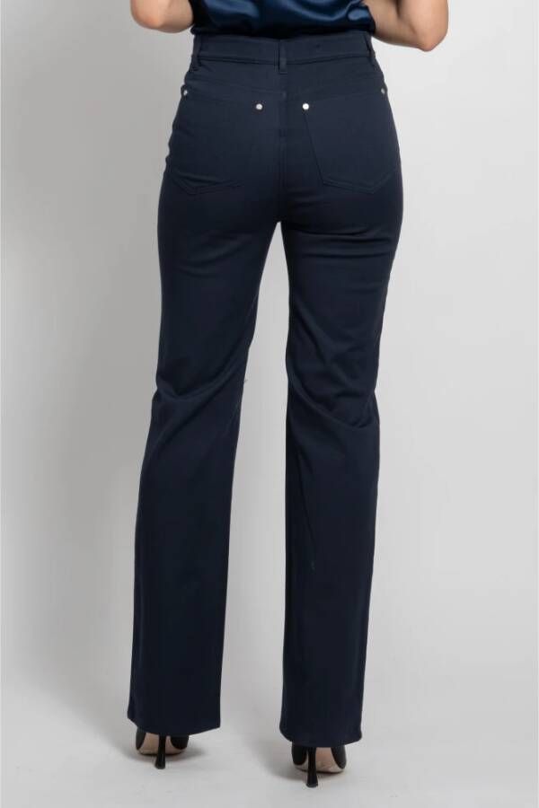 Max Mara Studio Rechte Broek Blauw Dames