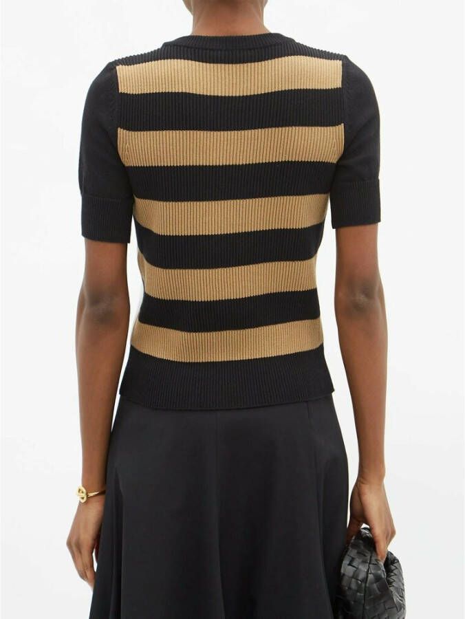 Max Mara Gestreepte katoenen trui met ronde hals Wit Dames