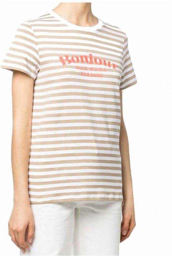 Max Mara Stijlvolle T-shirt met korte mouwen en elastische hals Wit Dames