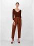Max Mara Katoenen Gabardine Wortelbroek Bruin Dames - Thumbnail 2
