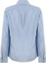 Max Mara Weekend Dames Katoenen Overhemd: Lange Mouwen Knoopsluiting Knoopmanchetten Klassieke Kraag Rechte Lijn Gestreepte Print Blauw Dames - Thumbnail 2