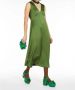 Max Mara Weekend Groene Satijnen Midi Jurk Green Dames - Thumbnail 2