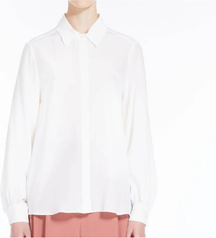 Max Mara Weekend Zijden Crêpe de Chine Overhemd Wit Dames