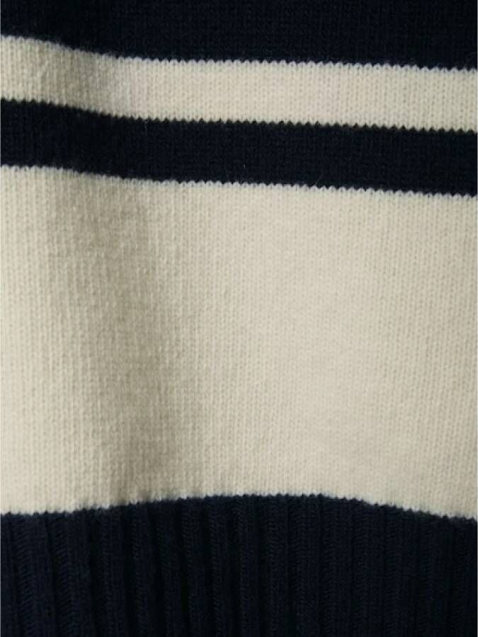 Max Mara Weekend Blauwe V-hals Gebreide Trui met Zijdelingse Spleten Blauw Dames