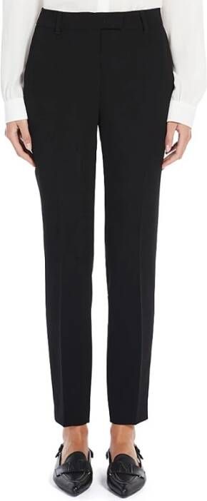 Max Mara Zwarte Slim Fit Broek met Gestreken Plooi Zwart Dames