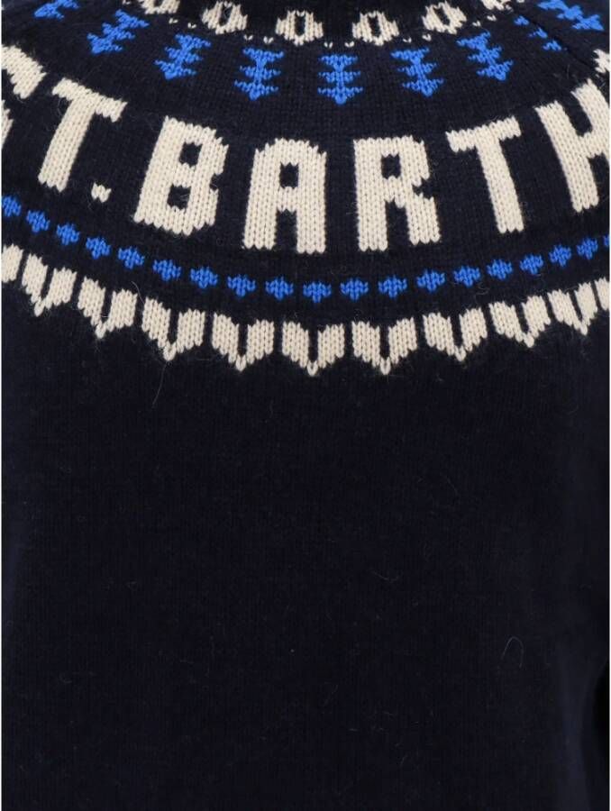 MC2 Saint Barth Geborduurde wollen trui Blue Heren