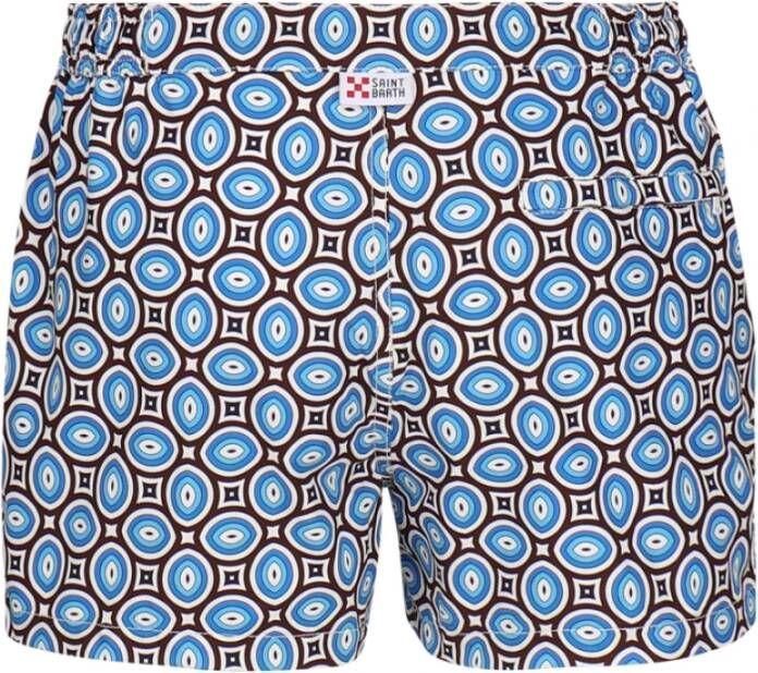 MC2 Saint Barth Jaren 70 Print Badpak Lichtblauw Blue Heren