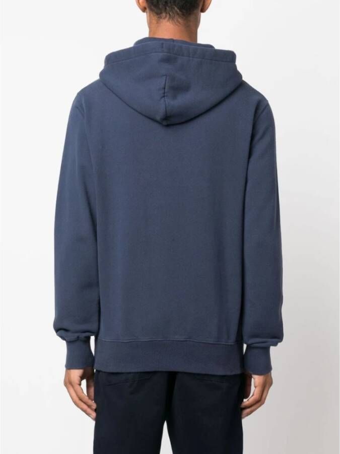 MC2 Saint Barth Logo-Patch Katoenen Hoodie met Voorzak Blauw Heren