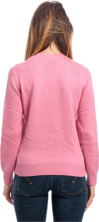 MC2 Saint Barth Wollen Crewneck Sweater met Logo Schrijven Pink Dames - Foto 4