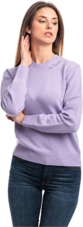 MC2 Saint Barth NEW Queen Crewneck Sweater Purple Dames