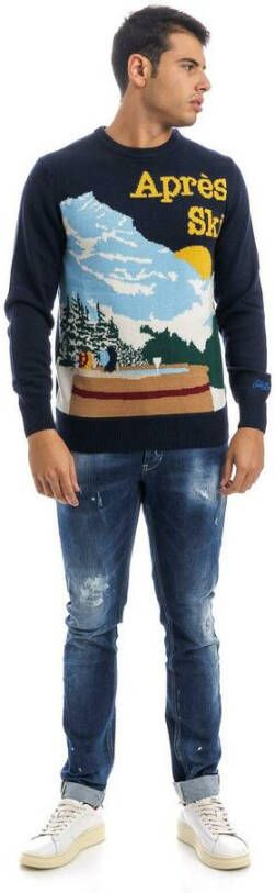 MC2 Saint Barth Ronde hals gekweek Blauw Heren