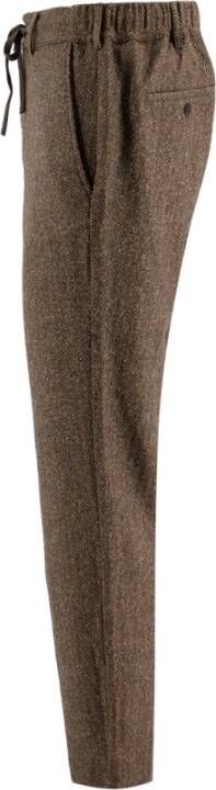 MC2 Saint Barth Stretch wollen herringbone broek Bruin Heren