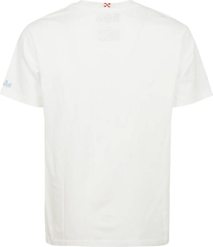 MC2 Saint Barth Wit Katoenen T-Shirt met Logo Borduursel Wit Heren