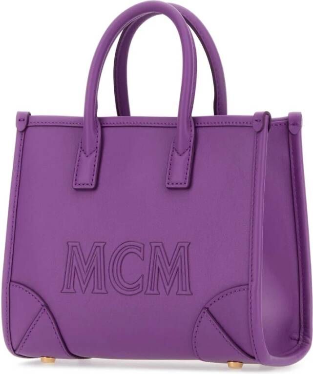 MCM Lichtpaarse Leren Mini München Handtas Paars Dames