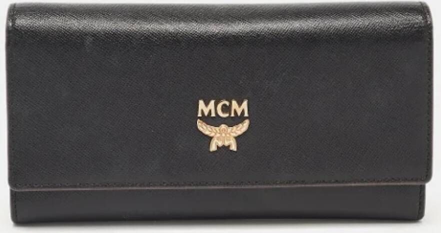MCM Pre-owned Leather wallets Zwart Dames