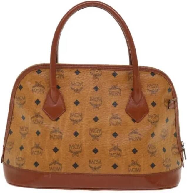 MCM Pre-owned Plastic handbags Bruin Dames