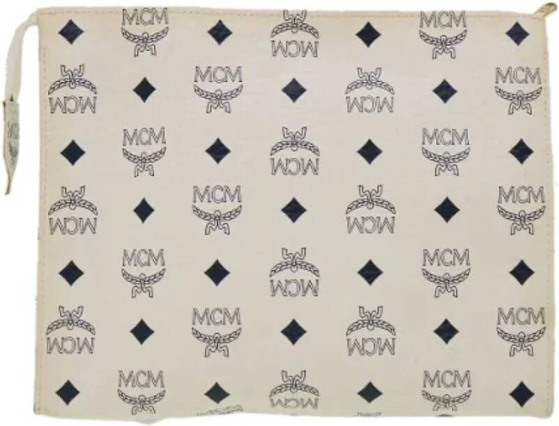 MCM Pre-owned Canvas clutches Wit Dames