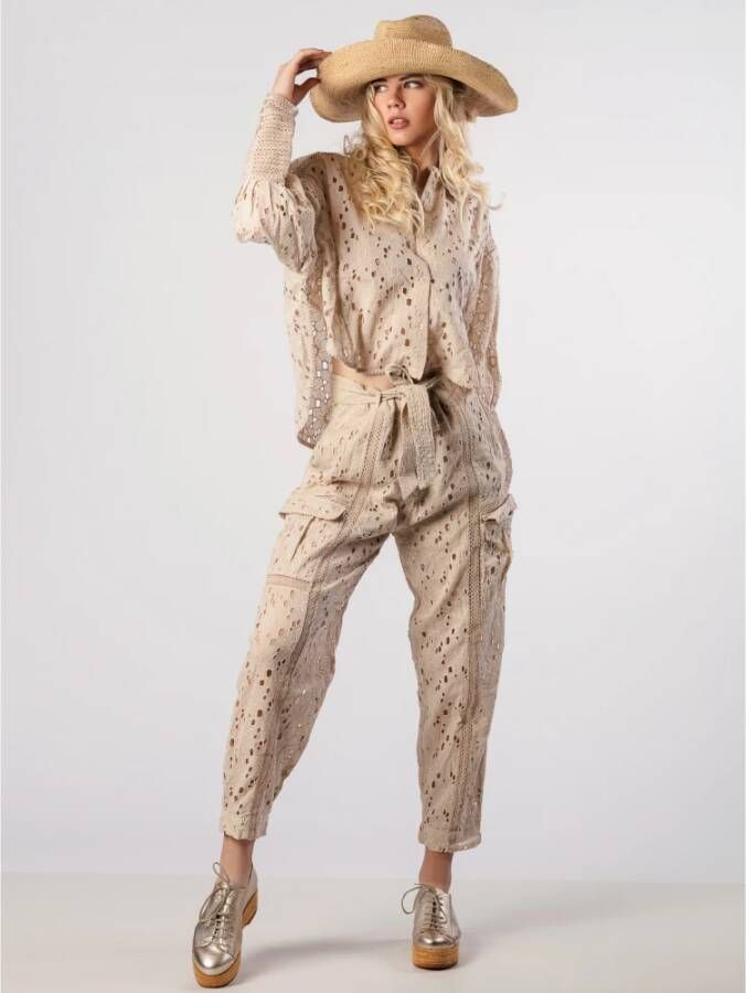 Mes Demoiselles Wide Trousers Beige Dames