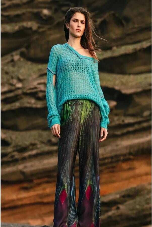 Mes Demoiselles Zachte en soepele broek met prachtige multicolor Phoenix-print Meerkleurig Dames