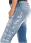 MET Lange Khaki Jeans Rits en Knopen Blue Dames - Thumbnail 2