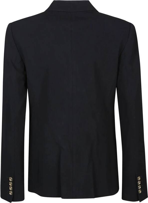 Michael Kors Zwarte Dubbel Breasted Revers Blazer Zwart Dames