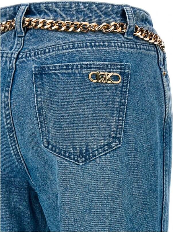 Michael Kors Flare Chain Belt High-Waisted Jeans Blue Dames