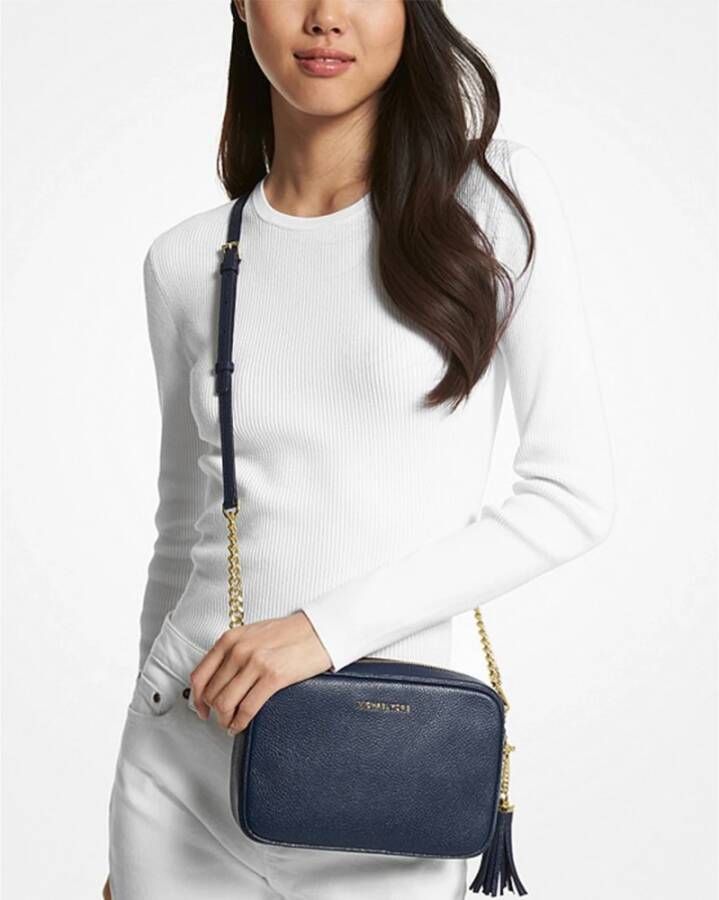 Michael Kors Middelgrote Camera Tas Schoudertas Blauw Dames
