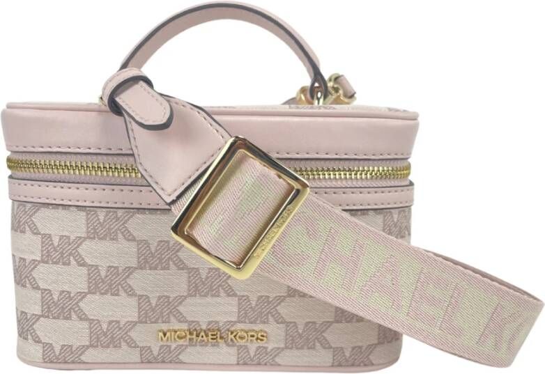 Michael Kors Middelgrote ritskoffer crossbody handtas Beige Dames
