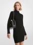 Michael Kors Zwarte geribbelde jurk met opstaande kraag Black Dames - Thumbnail 2