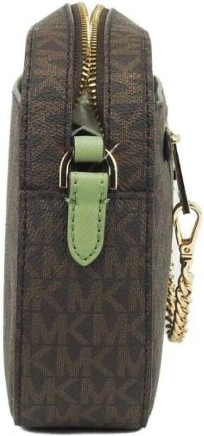 Michael Kors Stijlvolle Grote East West Rits Crossbody Handtas Bruin Dames