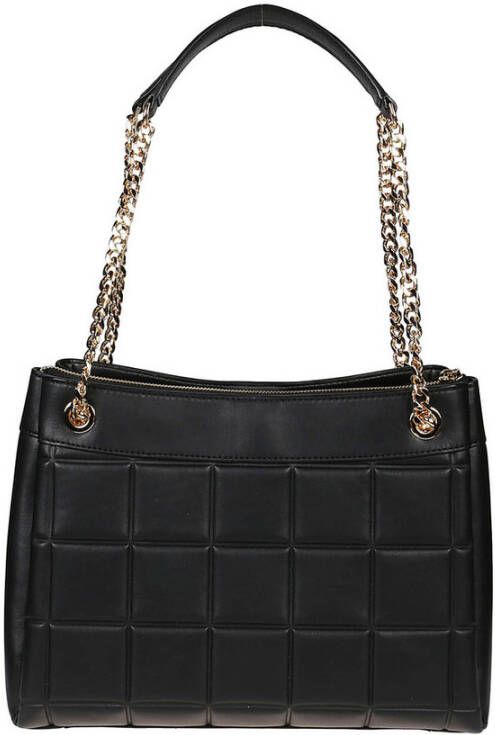 Michael Kors Susan Medium Quilted Shoulder Tas Zwart Dames