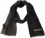 Missoni Black Wool Uni Neck Wrap Shawl Fringes Logo Scarf One Size Zwart Dames - Thumbnail 2