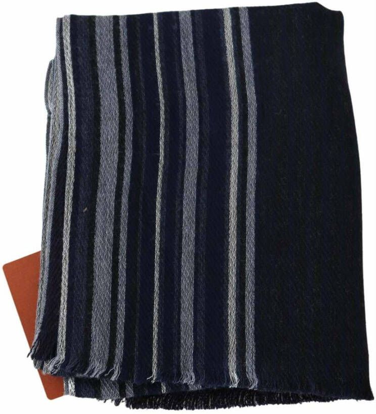 Missoni Multicolor Wool Striped Uni Wrap Fringes Shawl Zwart Dames