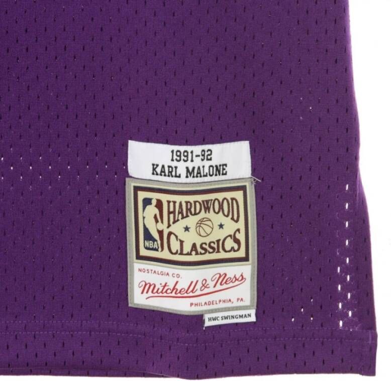 Mitchell & Ness Basketball jersey man nba swingman jersey hardhout klassiekers n.32 Karl Malone 1991-92 Utajaz Road Purple Heren