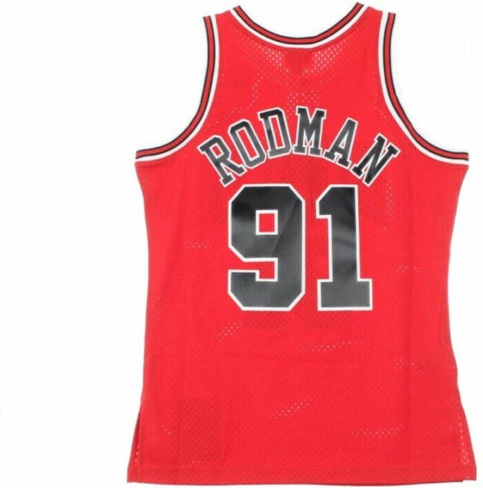 Mitchell & Ness Basketball Jersey NBA Swingman Dennis Rodman No91 1997-98 Chibul Road Rood Heren