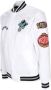 Mitchell & Ness Satin Bomber Jacket White Heren - Thumbnail 2