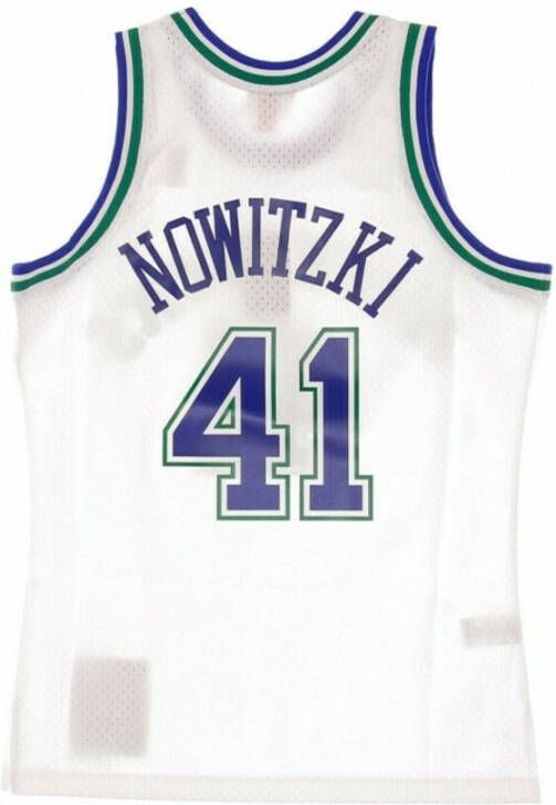 Mitchell & Ness Canotta Basket NBA Swingman Jersey Hardwood Classics No41 Dirk Nowitzki 1998-99 Dalmav Home Wit Heren
