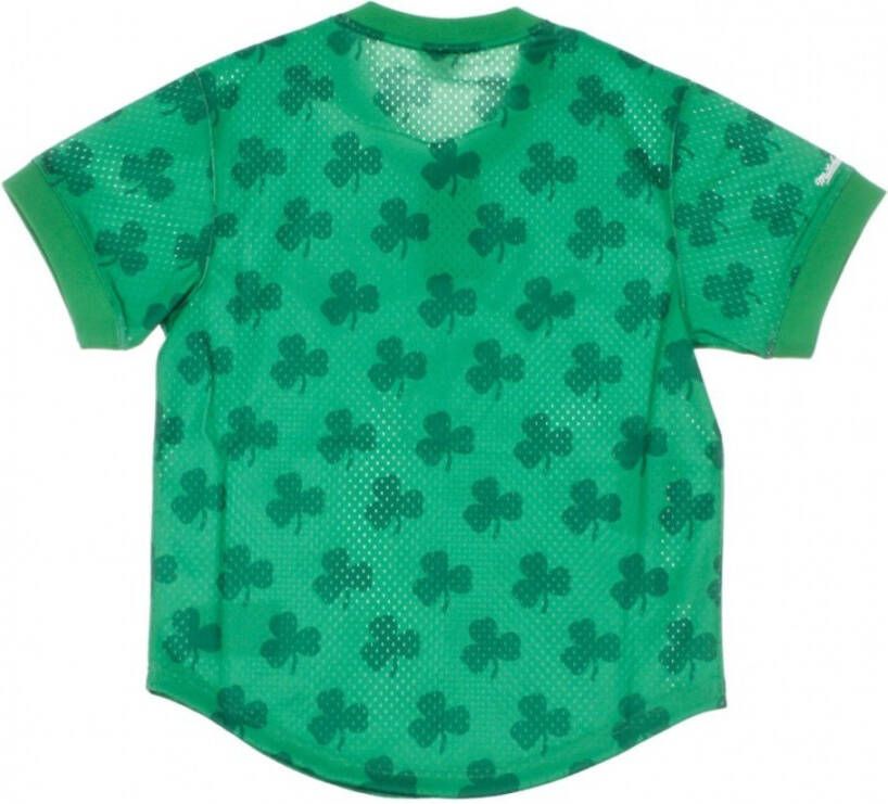 Mitchell & Ness JerseyBA Wordmark Mesh V-Neck Boscel Groen Heren