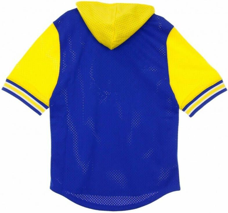 Mitchell & Ness Licht sweatshirt korte mouw NBA Buzzer klopper Mesh Hoody Hardwood Classics Goldwar Blauw Heren