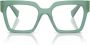 Miu Gedurfde vierkante blauwe transparante acetaatbrillen Groen Dames - Thumbnail 4
