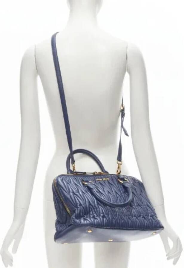 Miu Pre-owned Leather handbags Blue Dames
