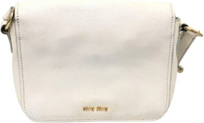 Miu Pre-owned Leather shoulder-bags Wit Dames